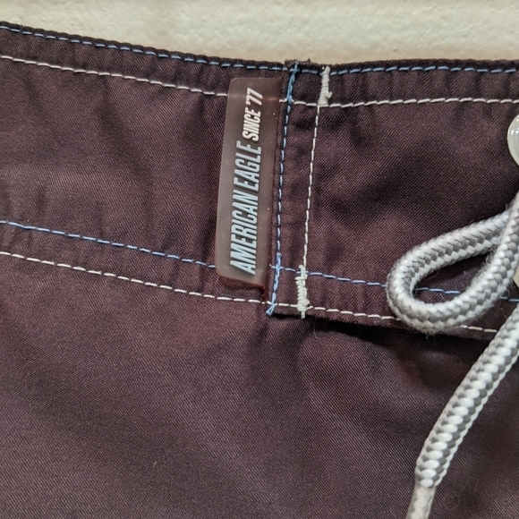 American Eagle Men's Brown Unlined Swim Trunks Size 30 - Picture 5 of 7